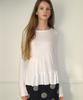 RONRON Pendant Ruffle Layered Slim Long Sleeve White