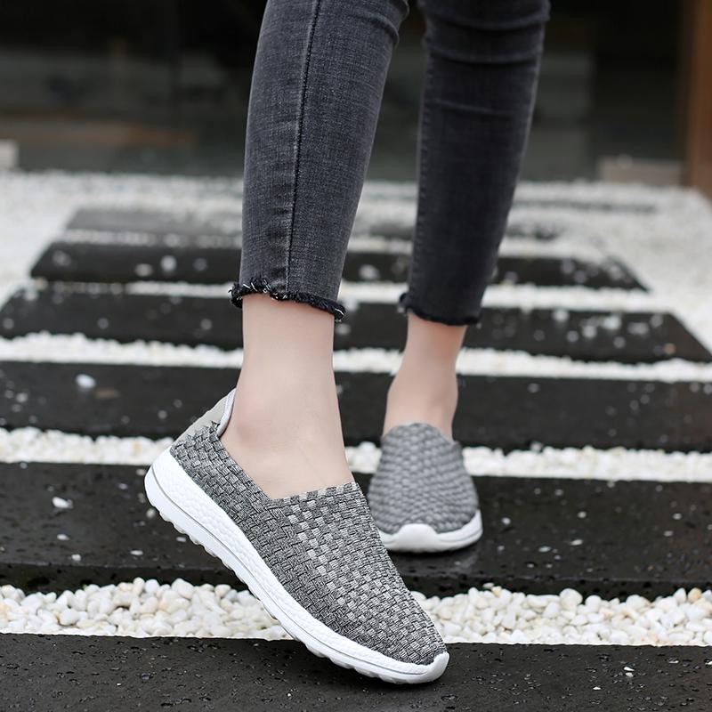 Letnie damskie trampki Komfortowa pielęgniarka Plus Size mieszkania mokasyny miękkie buty sportowe do chodzenia po plaży lekkie wsuwane