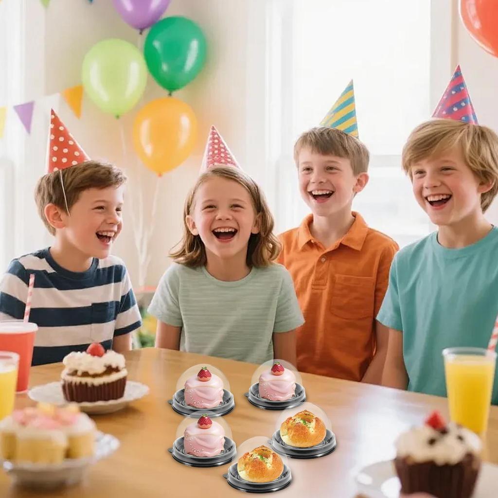 Cupcake Carrier 50 Pieces Clear Bakery Supplies Mini Cupcake Box Muffin Containers for Packaging Baking Dessert Cookie Chocolate