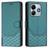 For Xiaomi Redmi Note 14 4G (163.25mm) Case Imprinted Honeycomb RFID Blocking Leather Phone Cover with Strap