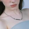 Logo Bar Ball Chain Magnet Necklace_PM25N015SS