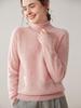 Women's Seamless High-Neck Cashmere Sweater: Solid Color, Loose Fit, Versatile Knit Pullover.