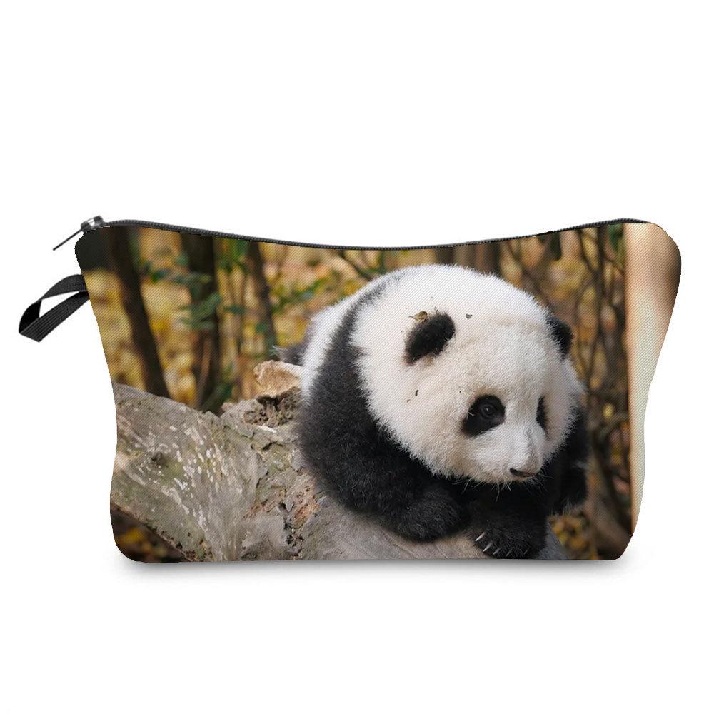 Women  Panda Print Cosmetic Bag Toiletries Organize Travel Storage Case KTB