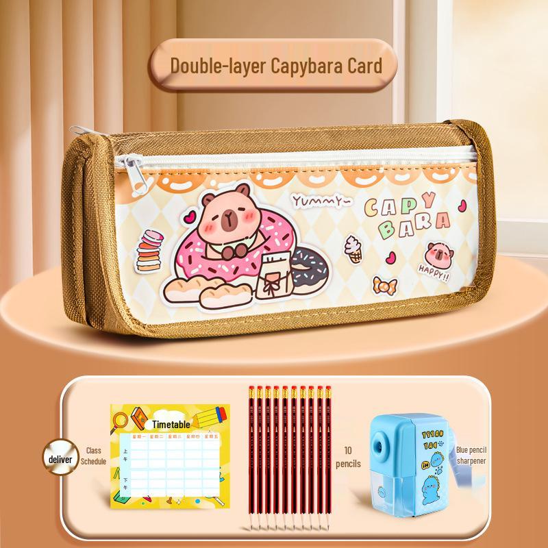 Capybara Large-Capacity Pencil Case for Girls – Cute, High-Value Design for Primary and Junior High Students