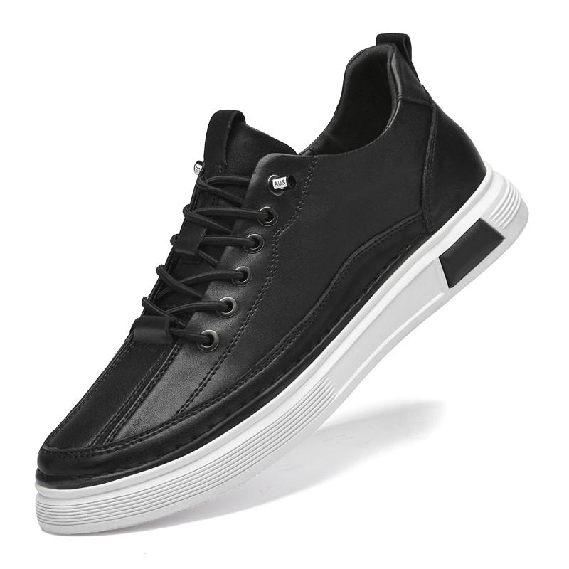 Fashion Summer Genuine Leather Lightweight Lace-Up Sports Shoe Outdoor Comfy Antiskid Thick Bottom Board Shoes Mens Oxford Casual Shoes