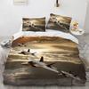 3D Fashion Plane King Queen Duvet Cover Aircraft Theme Bedding Set Kids Boys Men Sunset Airplane Polyester Comforter Cover