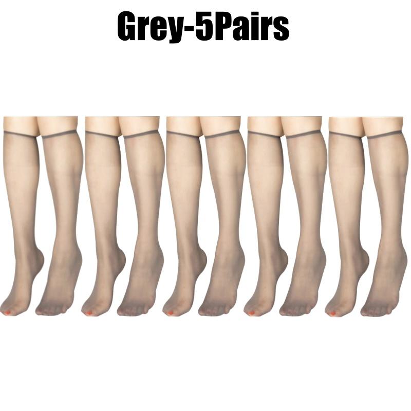 Summer Ultra-Thin Korean Style Invisible Thigh-High Socks Nude Seamless Mid-Calf Short Socks for Women Anti-Snag Sheer Stockings