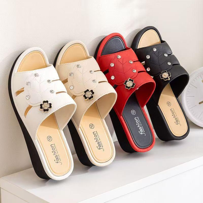 Spring fashion casual women's drag home non-slip versatile women's slope high-heeled slippers