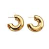 Retro European and American Niche Metal Textured Hoop Earrings for Women