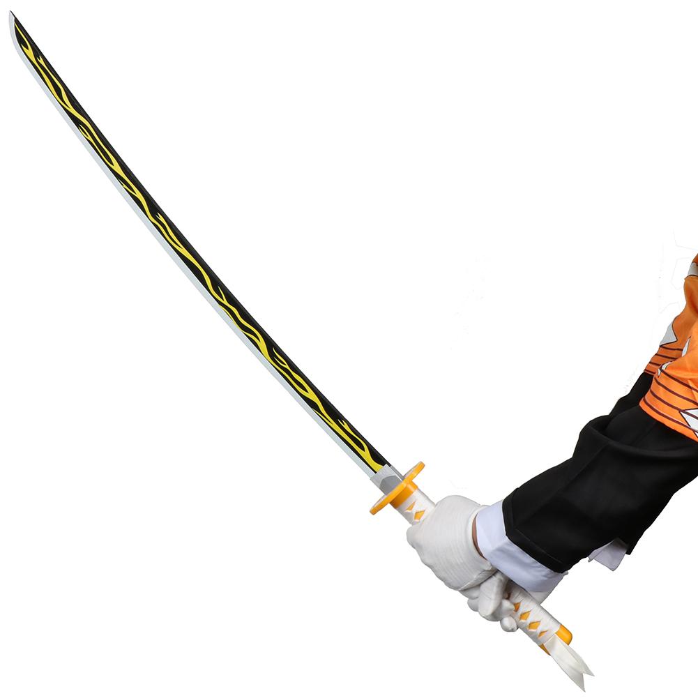 Anime Katana 104cm/41in Tanjiro Zenitsu Kyoujurou Samurai Swords Original Texture Anime Katana Cosplay Bamboo Wooden Toy Sword