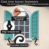 2Pcs Cast Iron Shutter Fasteners Easy Installation Hardware for Exterior Window Protective and Stability
