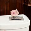 Pig Toilet Button Press For Long Nails,Universal Flush Sticker,No-Touch Sanitary Adhesive Bathroom-Cute Cabinet Pull Handle