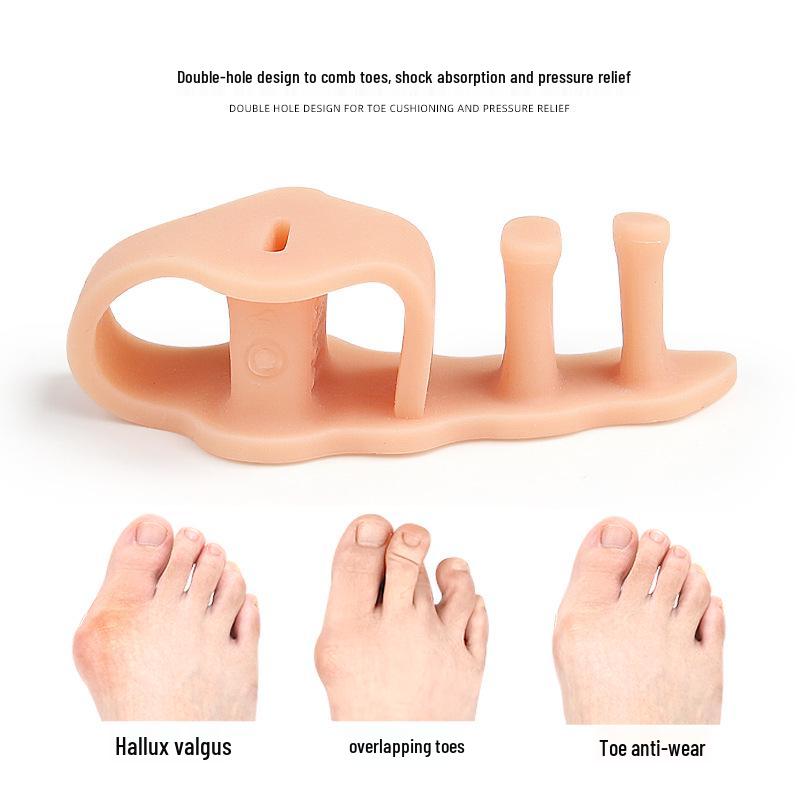 Weicher Zehentrenner mit zwei Löchern für Hallux Valgus & überlappende Zehen - Abriebfeste Polsterung für Damen & Herren