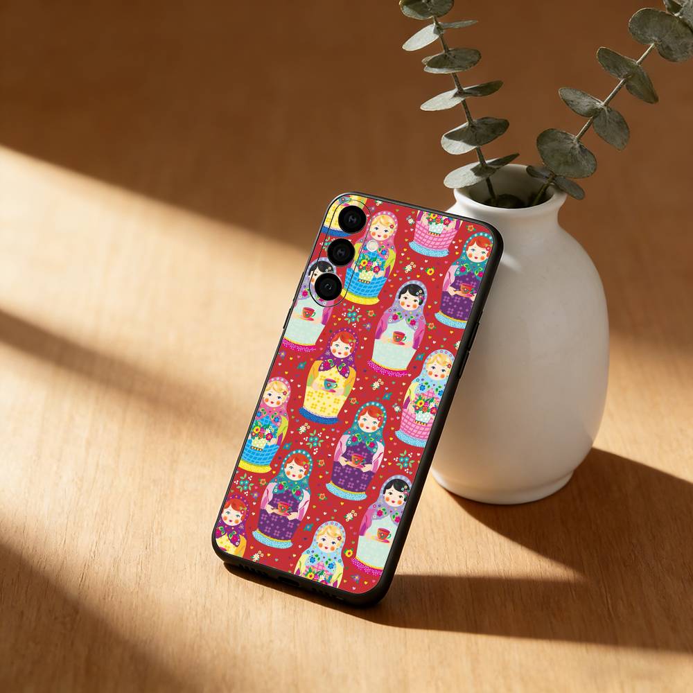 Russian Dolls Matryoshka Phone Case For Samsung Galaxy A91,80,73,72 ,71,53,52,32 ,31,22,21s,20,Soft Black Case