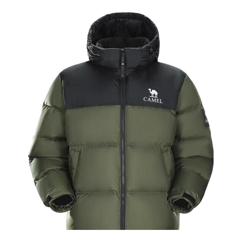 Camel Unisex 700-Fill Power Hooded Down Puffer Jacket