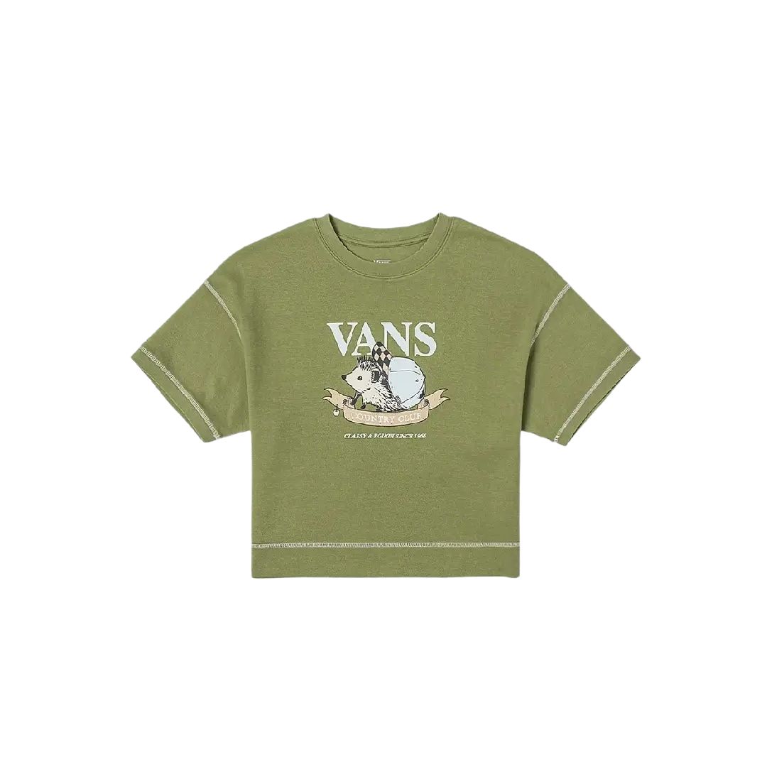 

New Vans Drop Shoulder Sleeve T Shirt Women s Gray Green VN000NJYZBF XS
