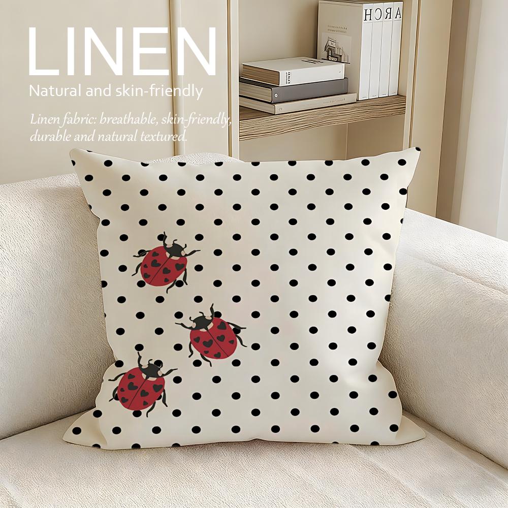 Art Polka Dot Cushion Cover Linen Decorative Pillowcase Set Pcs x x x Breathable Washable Sofa Cushion Cover