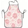 1pc Pink Peony Floral Print Apron, Durable And Easy To Clean, Adjustable Waistband, Polyester Material, for Kitchen Cooking, Gardening, Orchard Pickin