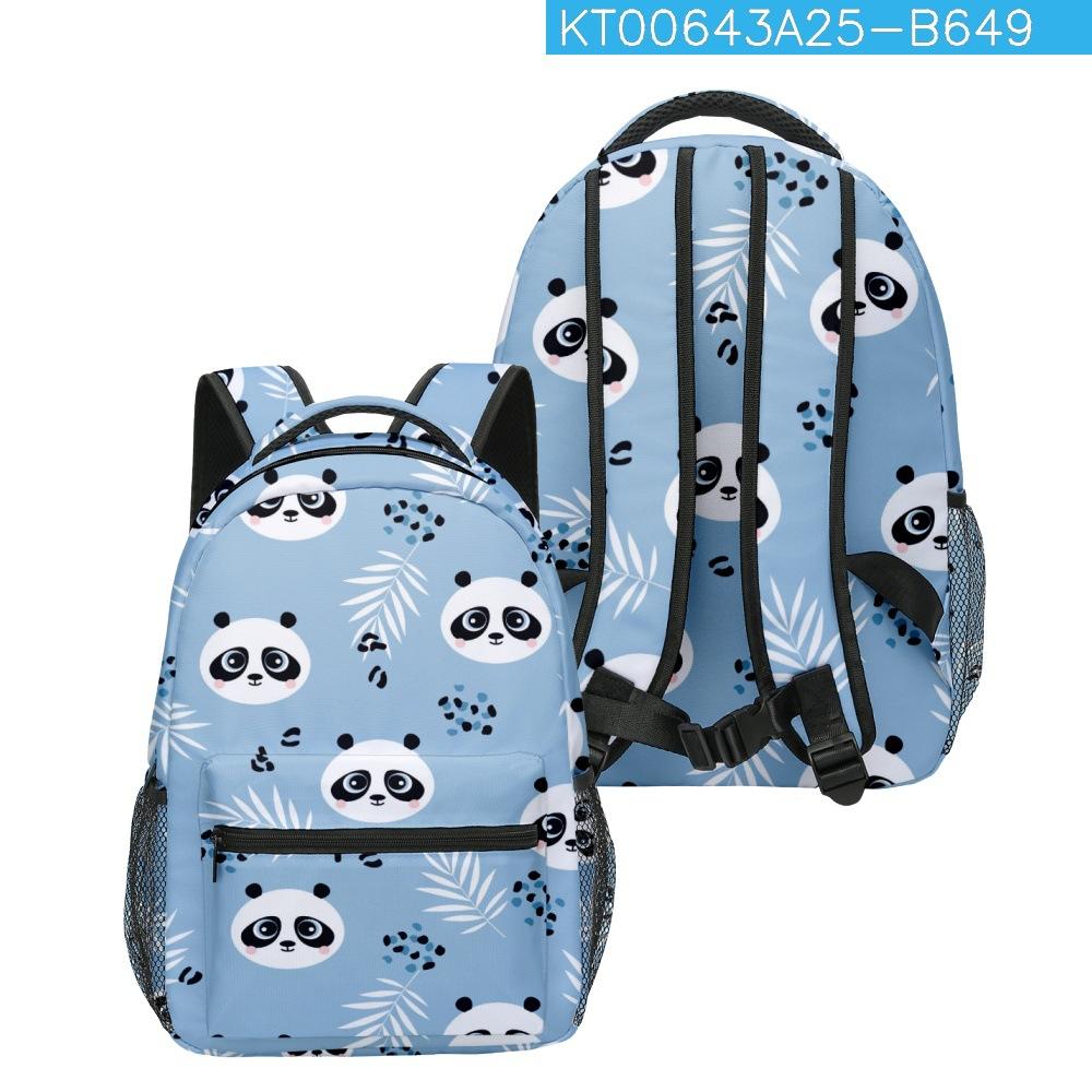 Hip Hop Kpop Jugendliche Schultaschen Unisex Niedliche Panda-Reisetaschen 3D-Druck Oxford Wasserdicht Notizbuch Schulrucksäcke