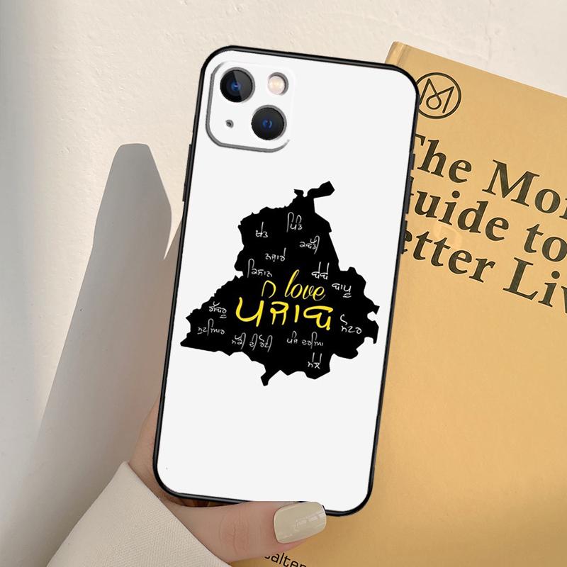 Punjab Map Outline Phone Case For iPhone 16 15 14 Pro Max Plus 12 11 13 Pro Max 12 Mini 13 Mini Cover