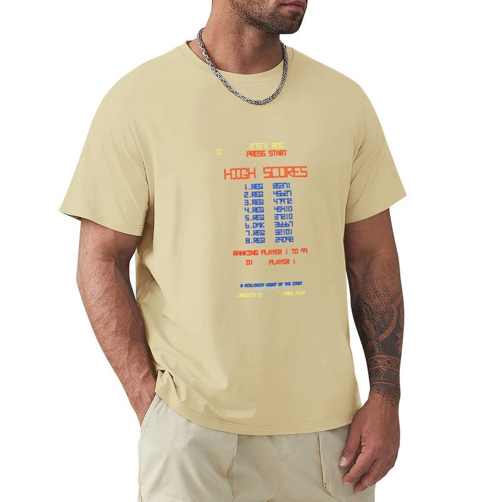 Dmk High Score : Night Of The Comet T-Shirt Vintage Graphic Tee Street Wear Mens Graphic T-Shirts Anime
