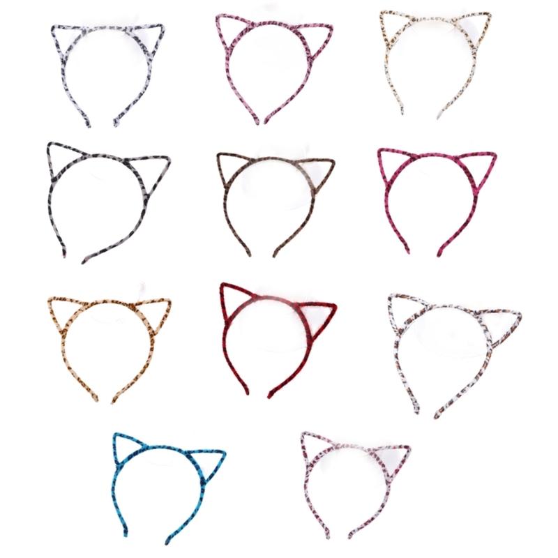 10Pieces Cats Ear Hairhoop Hair Styling Ornament Bendable Hairband For Kids Adults Theme Parties And Everyday Wear
