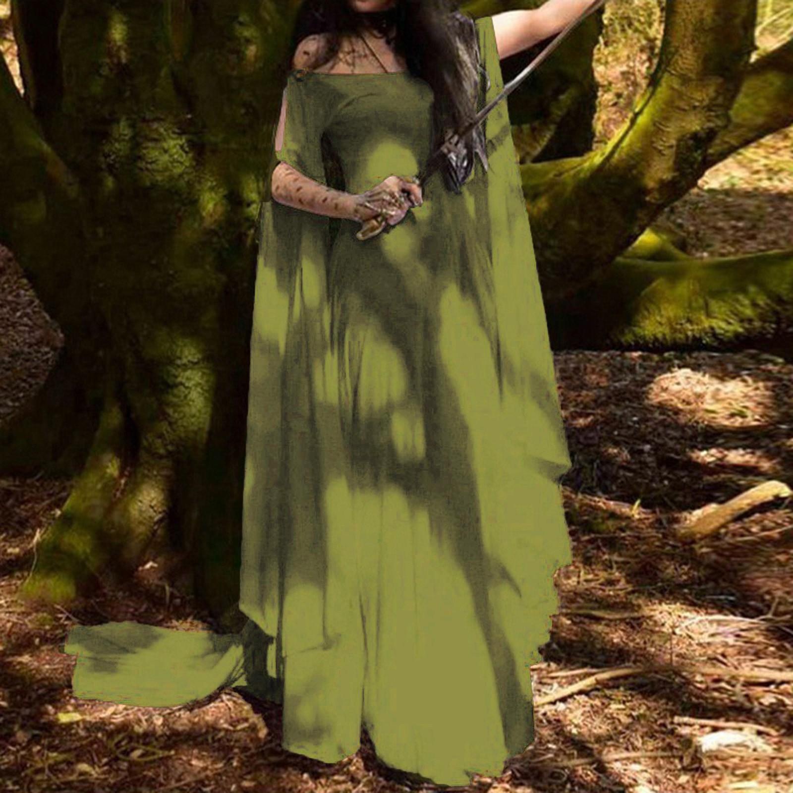 

Женское ретро косплей винтажное вечернее клубное элегантное платье макси платье S зелёный