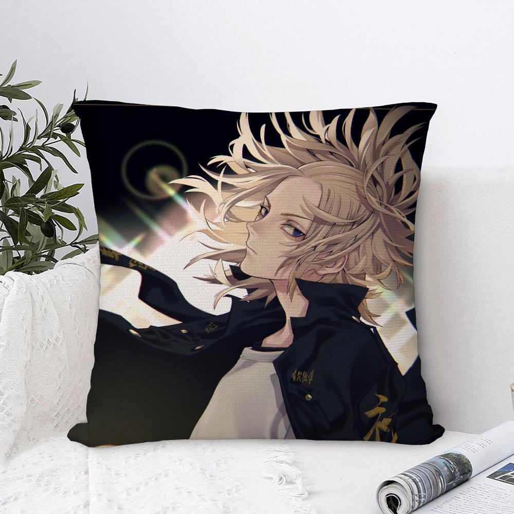 Anime T-Tokyo Revenger Pillow Case Sofa Decorative Home Double-Sided Print Plush Square Throw Pillow Covers Cushion Decor Cover