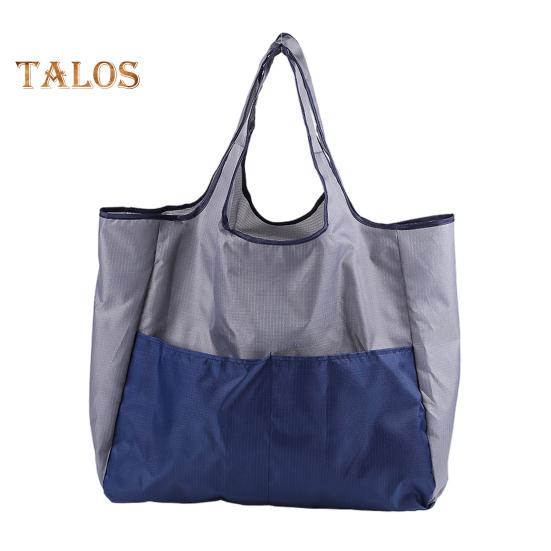 Összehajtható bevásárlótáska Újrahasználható utazó élelmiszerbolt táska, megerősített varrással, erős fogantyúkkal, nagy kapacitású váll kézitáska