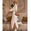 European & American Long Sleeve Slim Fit Knitted Wool Dress