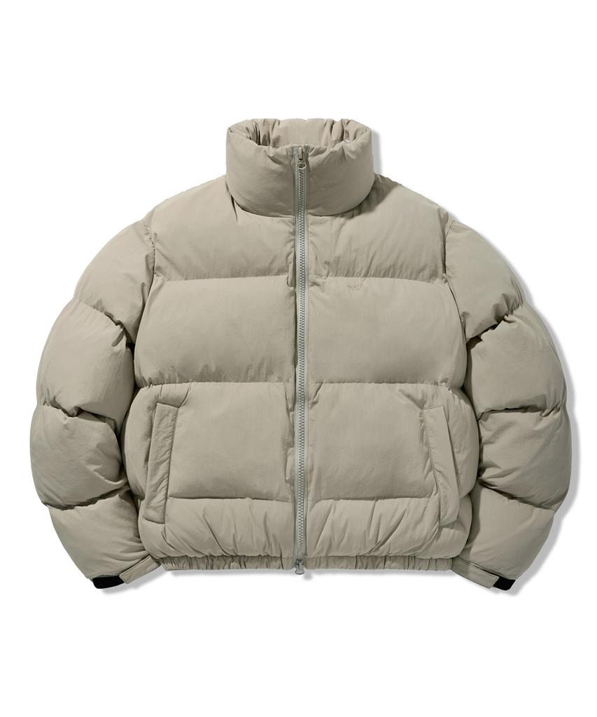Minimalproject Embroidered Logo Crop Puffer Short Jacket Mpj108 [Beige]