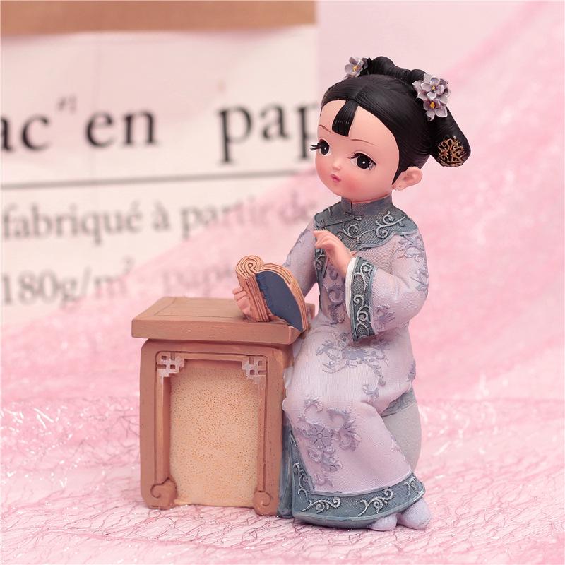 Şarap Dolabı ve Oturma Odası İçin Yaratıcı Retro Prenses Figür Dekorasyonu