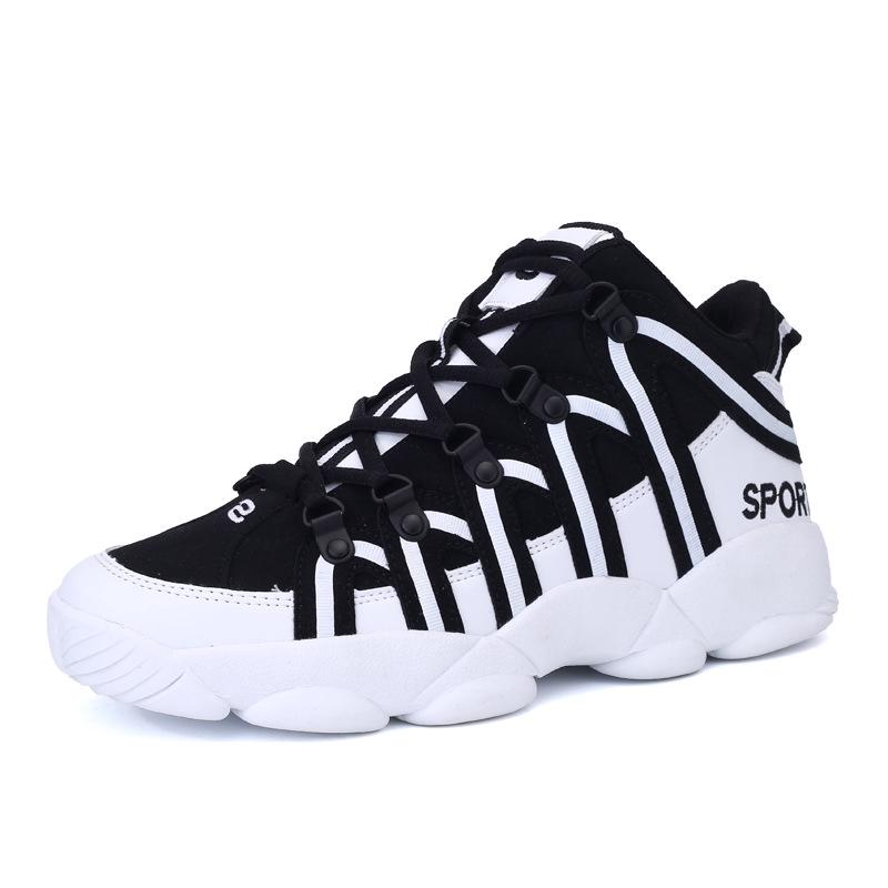 2023 Outdodr Shoes Sneakers კალათბურთის ფეხსაცმელი გარე სქელი ძირი სტუდენტური მოძრაობის ფეხსაცმელი მამაკაცებისთვის და ქალებისთვის