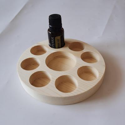 Wooden Round Essential Oil Bottle Display and Storage Rack