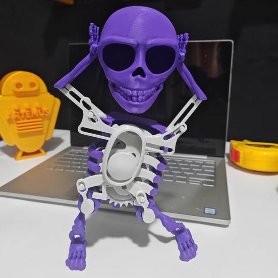 Aufziehbares tanzendes Skelett-Spielzeug, keine Batterie erforderlich, für Kinder, Kleinkinder, Desktop, Mini-3D-Druck, schüttelnder Schädel, Puppe, Frühling, Uhrwerk, Spielzeug, lustiges Geburtstagsgeschenk