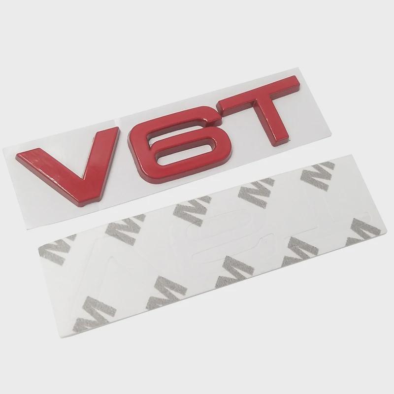 Car Styling 3D Metal V6T V8T V6 V8 T Fender Side Body Emblem Tail Trunk Fender Badge Sticker For A4 A3 A5 A6 A1 Q3 Q5 Q7