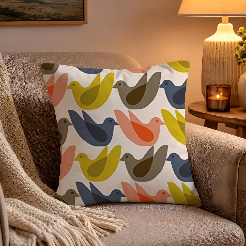 Fashion Art OOrla Kiely Flower Pillow Case Soft Plush Cushion Cover Double Print and Invisible Zipper for Sofa Home Car Use