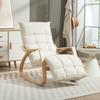 Upholstered Rocking Chair, Relaxation Armchair with Armrests and Steel Frame, for Living Room, Bedroom, Cream White