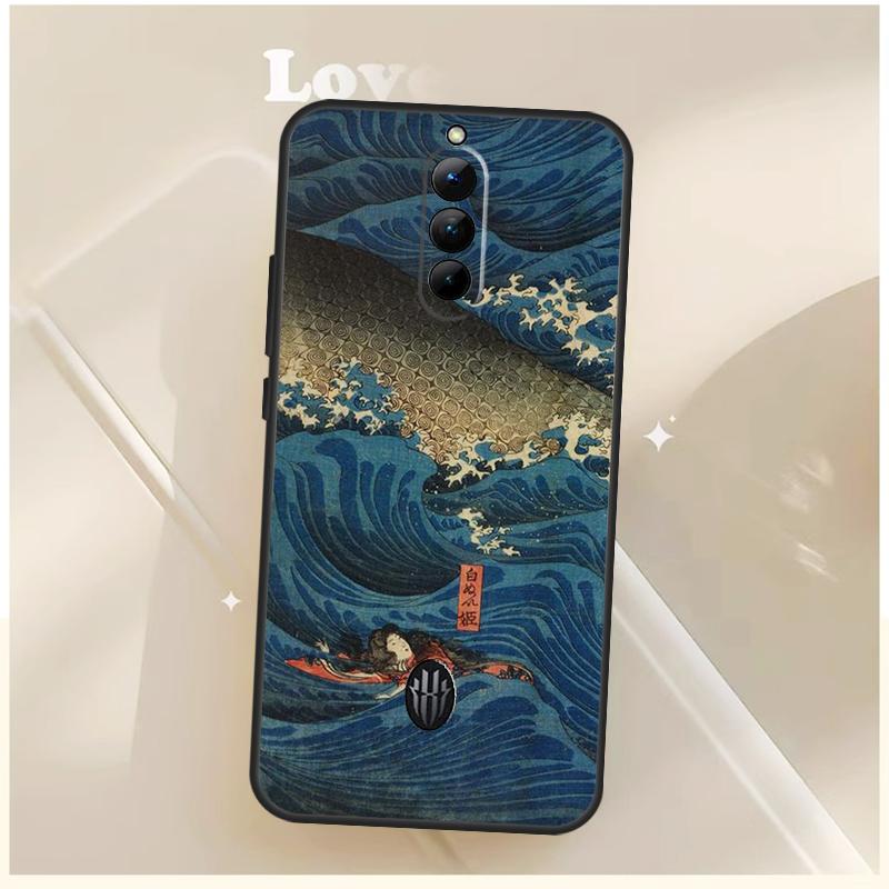 

Japanese Pub Wave Anime Art Case For ZTE Nubia Red Magic 10S 9S 8S 8 9 10 11 Pro Plus 6 7 7S 6S For RedMagic 10 Air Cover RedMagic 11 Pro Plus