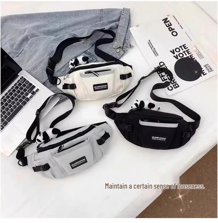 Japanese Workwear Style Messenger Bag: Versatile Men's Waist, Shoulder, & Chest Bag for Sport, Cycling & Casual Use