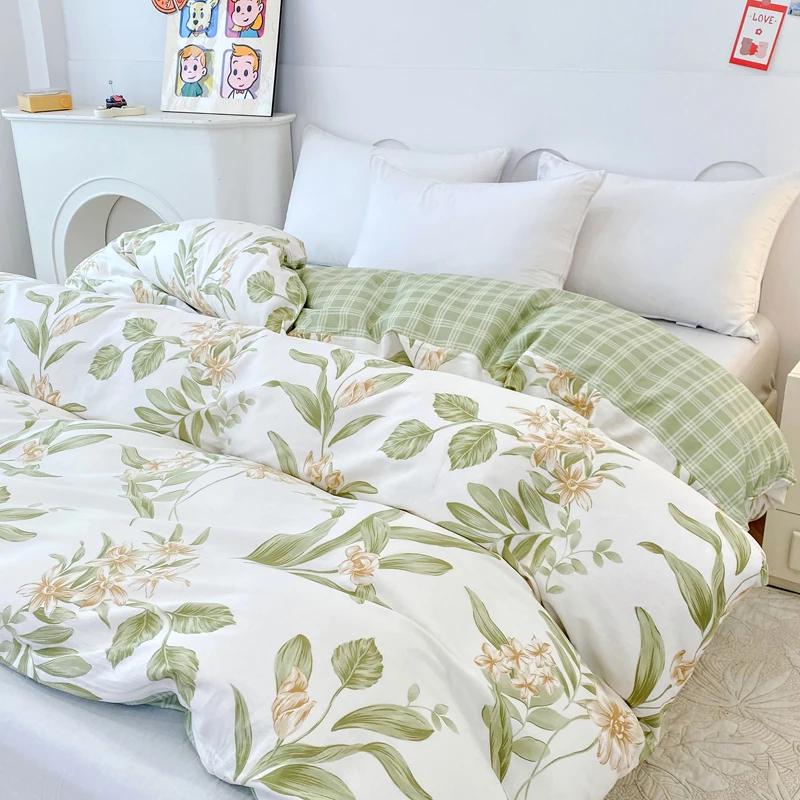 1Pc Printing Cotton Duvet Cover No filler,Breathable Skin Friendly Fabric Comfortable Plants and Flowers pattern,Bedroom Bedding