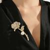 2026 New Crystal Rose Flower Brooch for Women Gold Color Metal Pins Imitation Pearl Bohemian Crystal Luxury Women's BroochesGood Product
