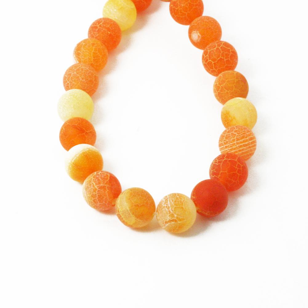 Natural Stone Frost Crab Colorful Carnelian Round Loose Beads 6 8 10 12 14MM For Jewelry Making