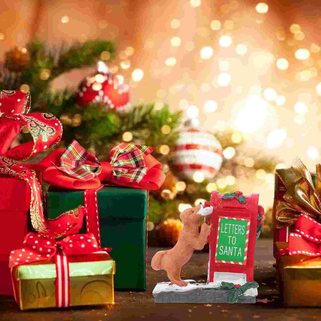 Ornament Handicraft Ornaments Tabletop Christmas Dessert Mailbox Figurine Red Crafts