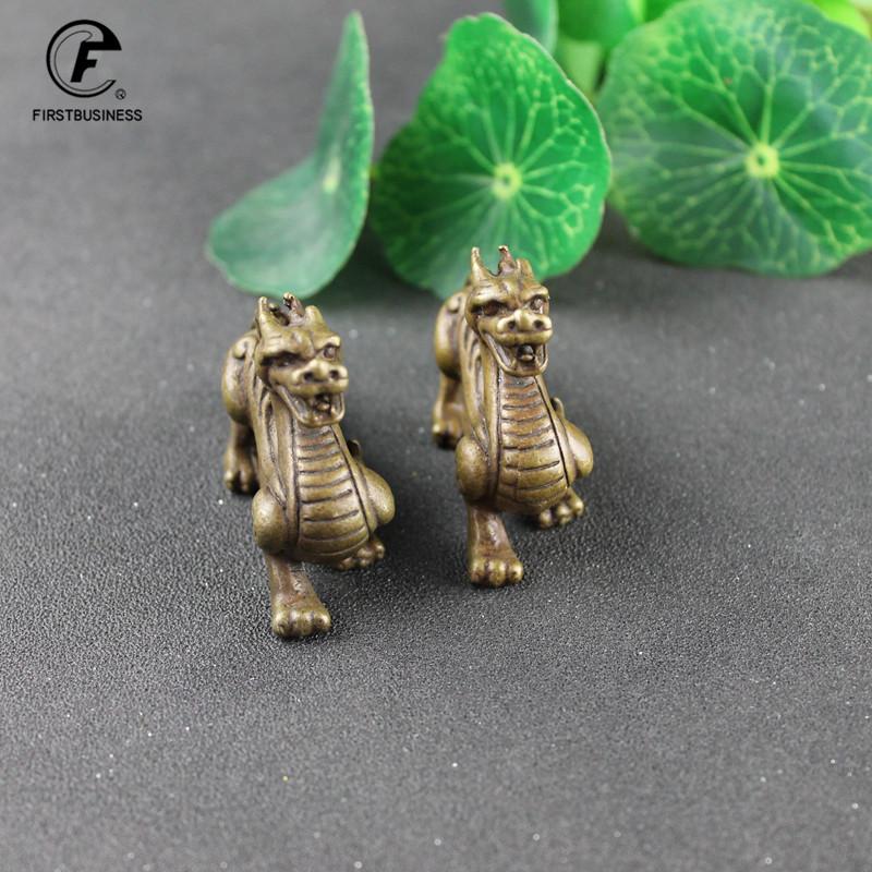 Antique Bronze Chinese Mythical Beast Qi Lin Statue 1 Pcs Copper Animal Ornaments Lucky Home Feng Shui Living Room Decorations