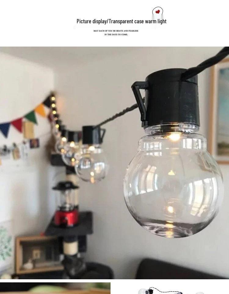 Vintage LED Solar String Lights - G50 Transparent Ball for Outdoor Garden Patio Decor