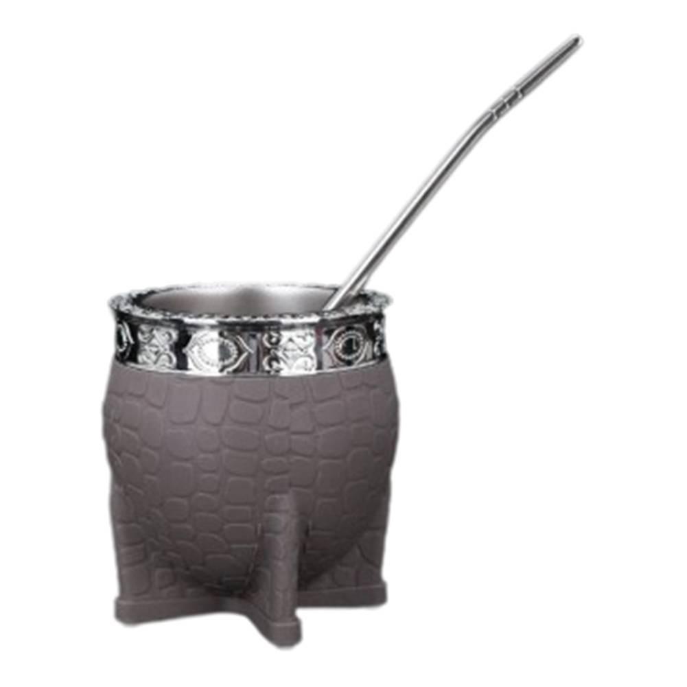 For Yerba Mate Mate Cup with Straw Stainless Steel and Leather Design