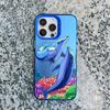 Summer Ocean Dolphin Print Phone Case For iPhone 16 15 13 12 11 Pro Max 16 14 Plus Pro Max 13 Mini Shockproof Bumper Laser Cover