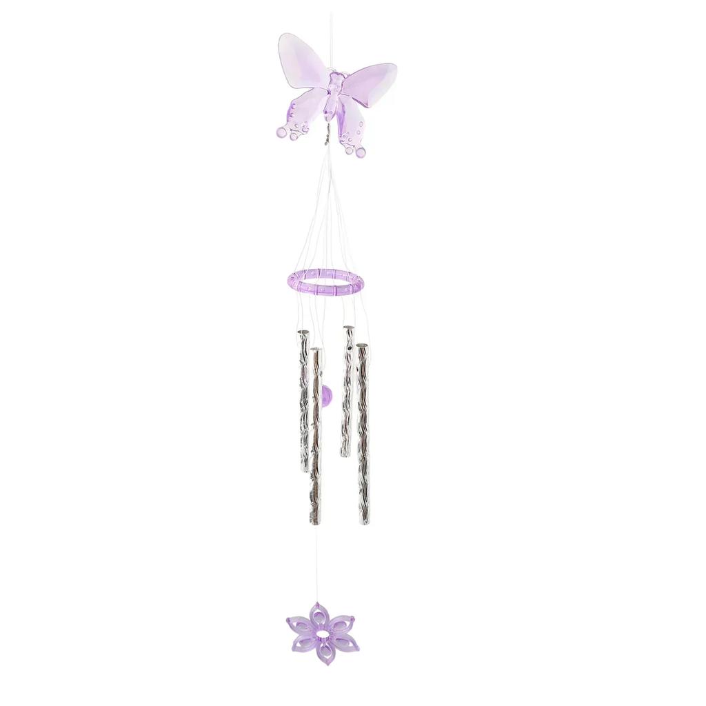 Yard And Garden Wind Chimes With Butterfly Design And Metal Tubes Suitable For Outdoor Use To Add Melodic Sounds And Charm