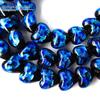 [GOLD STONE] Firefly Glass Beads, Heart Shape, Large, Approx. 19 X 20 X 12mm, Approx. 39cm Long, Blue, Glass Beads, Okinawa Souvenir